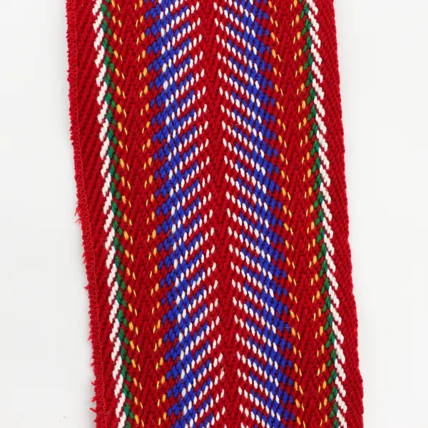 Handmade Unbranded/Unmarked Knits Red/Blue/Green/White Skinny Scarf 85" Long