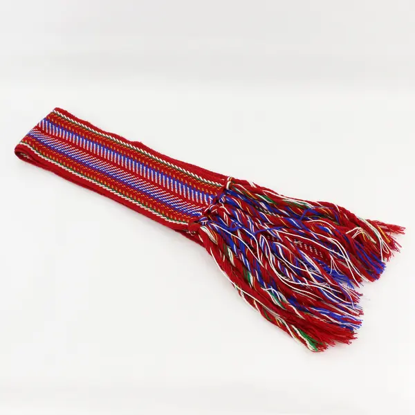 Handmade Unbranded/Unmarked Knits Red/Blue/Green/White Skinny Scarf 85" Long