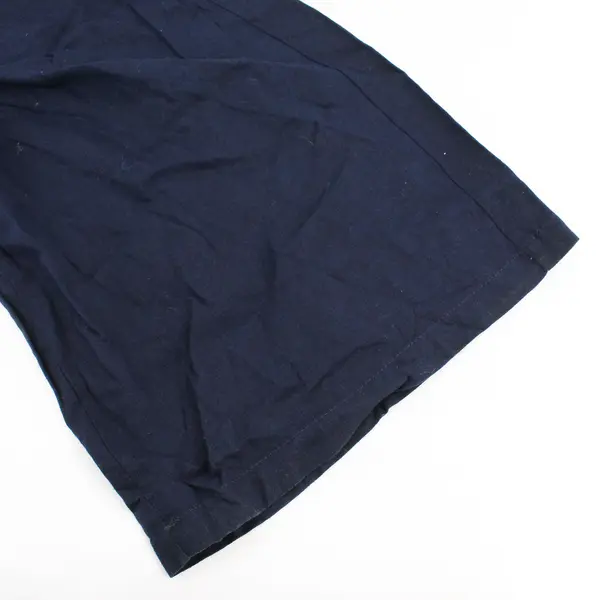 Max Studio Solid Navy Blue Color Straight Leg Pants Linen/Rayon Women's Size XL