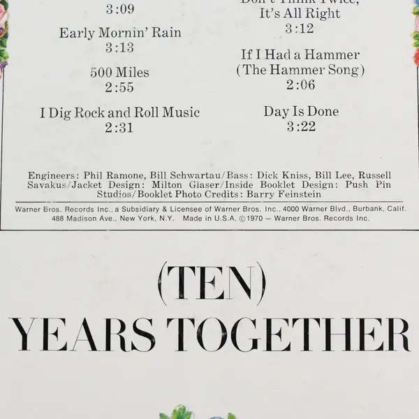 The Best of Peter Paul and Mary 10 Years Together 12" Vinyl Record