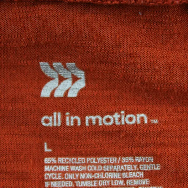 All In Motion Orange Sleeveless Activewear Top/Shirt Open Back Women's Size L