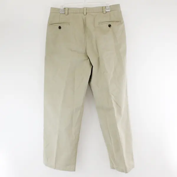 Haggar Beige Tapered Leg Pleated Dress Pants Men's 34 x 30
