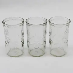 Set of 3 Vintage 1960s Anchor Hocking Atomic Starburst Juice Jelly Jars