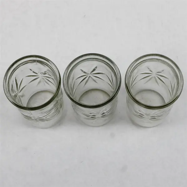 Set of 3 Vintage 1960s Anchor Hocking Atomic Starburst Juice Jelly Jars