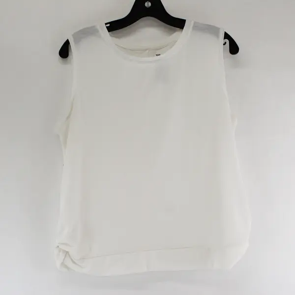 All In Motion Solid White Color Sleeveless Activewear Top/Shirt Women's Size M
