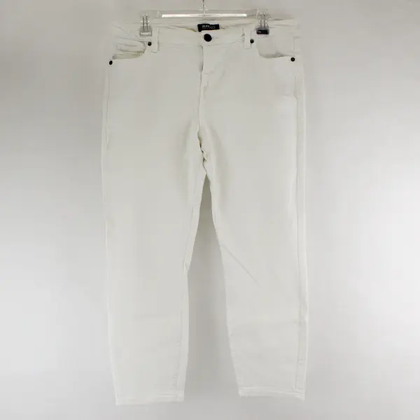Buffalo David Bitton Aubrey White Mid-Rise Super Soft Capri Women's Size 14/34