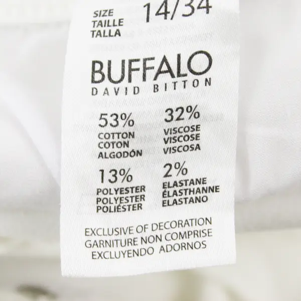 Buffalo David Bitton Aubrey White Mid-Rise Super Soft Capri Women's Size 14/34