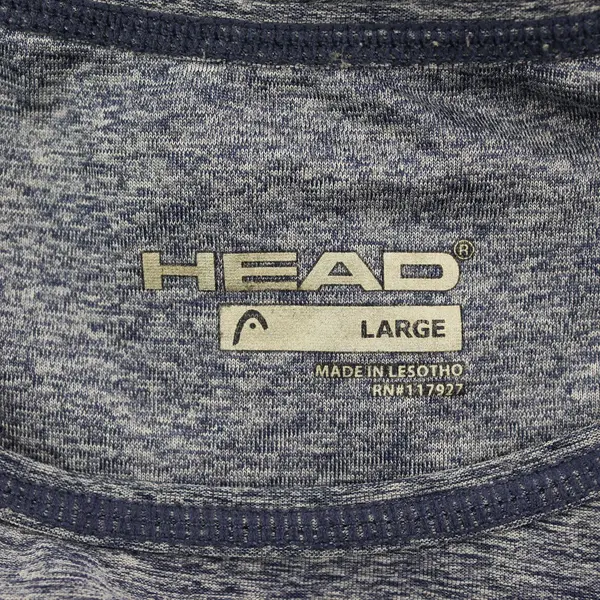Head Blue Speckled Short Sleeve Simple Activewear Top/Shirt Women's Size L/G
