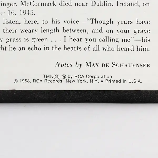 John McCormack Sings Irish Songs - 12" LP Vinyl Record 