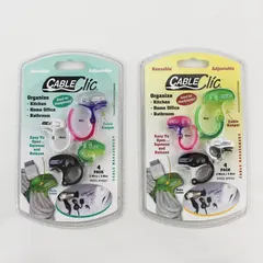 Lot Of 2 Cable Clic Clips Cable Organizer Multicolor Sets Of 4 (2 Micro, 2 Mini)