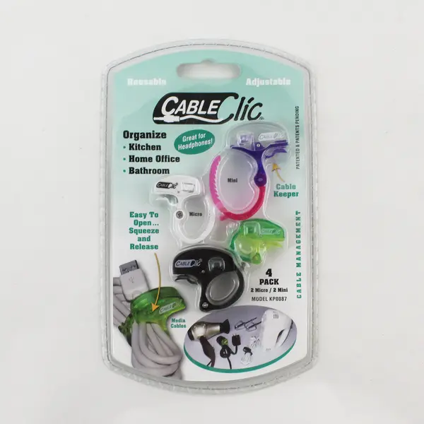 Lot Of 2 Cable Clic Clips Cable Organizer Multicolor Sets Of 4 (2 Micro, 2 Mini)