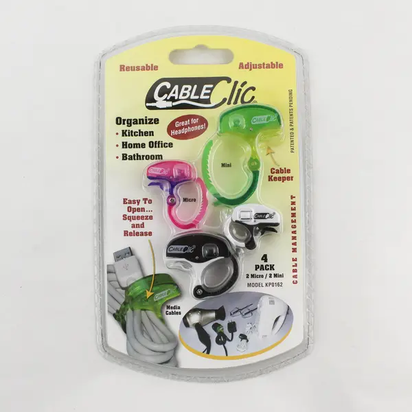 Lot Of 2 Cable Clic Clips Cable Organizer Multicolor Sets Of 4 (2 Micro, 2 Mini)