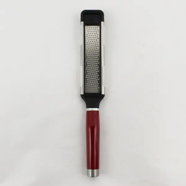 Kitchen Aid Red Handled Classic Etched Fine Grater Tool W/ Cover 12.75" Long