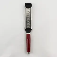 Kitchen Aid Red Handled Classic Etched Fine Grater Tool W/ Cover 12.75" Long