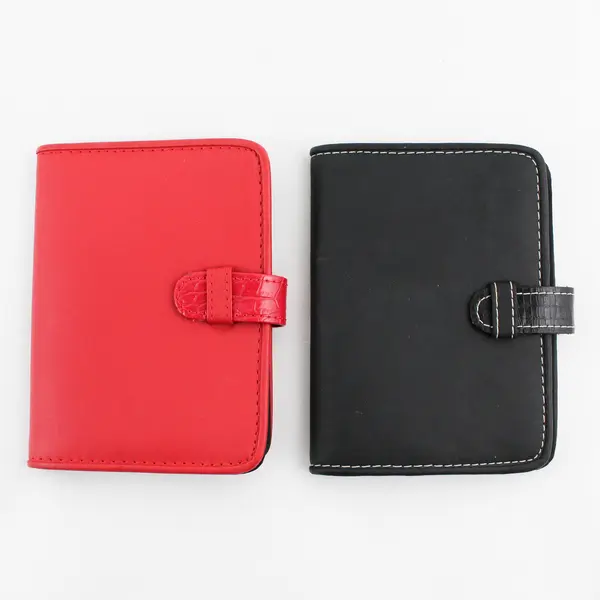 Lot of 2 Faux Leather Photo Albums Red and Black 4" x 6" Photos