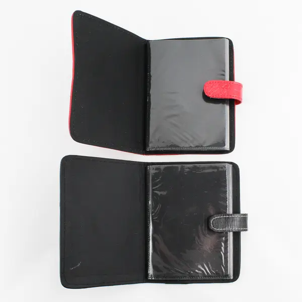 Lot of 2 Faux Leather Photo Albums Red and Black 4" x 6" Photos