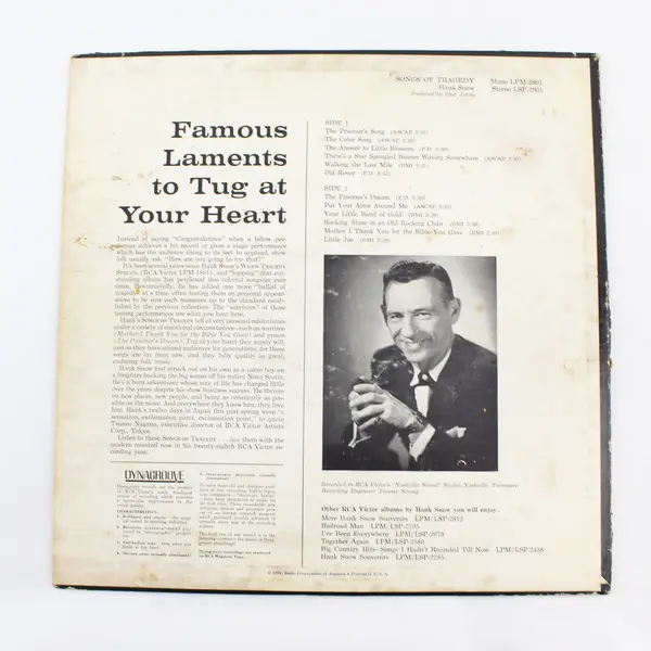 Songs Of Tragedy Hank Snow 12" Vinyl  Record
