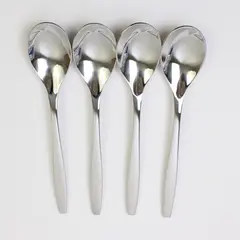 Lot of 4 Nambe Flatware Aidan Pattern 18/10 SS Oval Soup Spoons 8" New