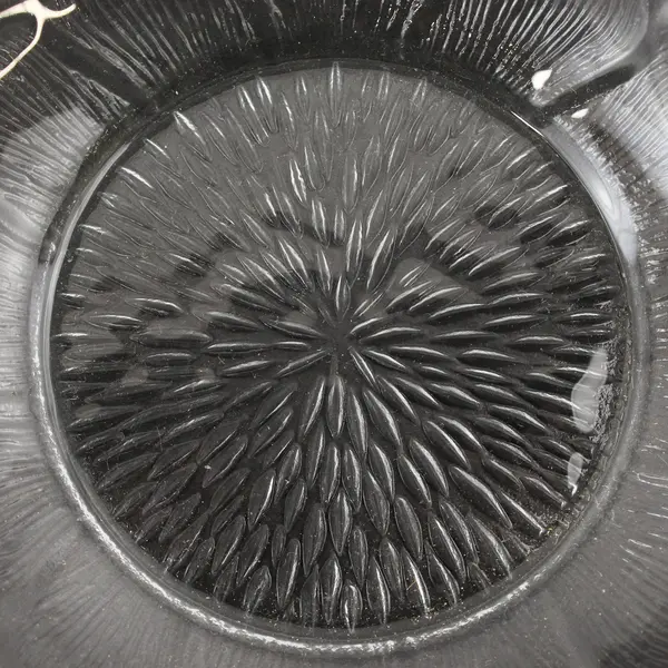 Arcoroc France Fleur Pattern Clear Glass Round Bowl/Punch Stand 7.25" Diameter