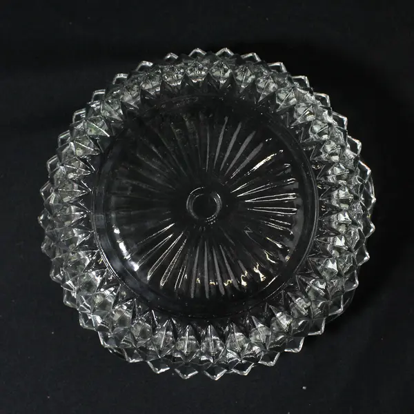 Indiana Glass Clear Diamond Point Mayonnaise Bowl Underplate 