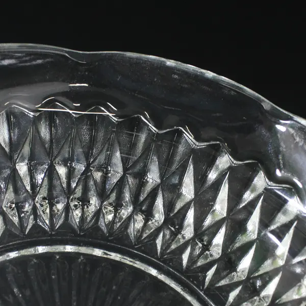 Indiana Glass Clear Diamond Point Mayonnaise Bowl Underplate 