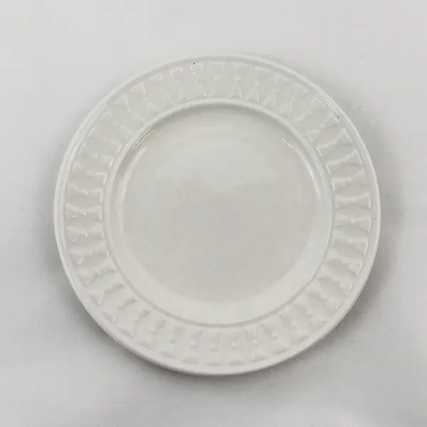 Totally Today Brand TTO12 Pattern White Ceramic Bread & Butter Plate 6.75" Dia