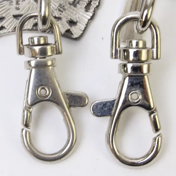 Lot of 2 Silver-Tone Key Purse Charms Crown Acrylic Stones 2.5in