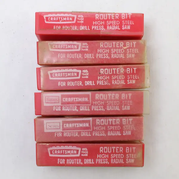 Lot of 6 Router Bits Dovetail V-Groove Straight 1/2" 3/8" 1/4" 1/8"