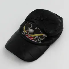 Vintage God Bless America Strap Back Adult Cap One Size Black Leather 