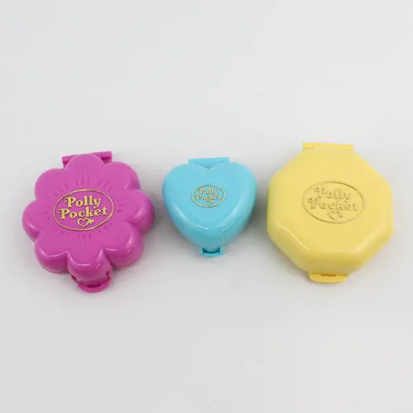 3 Polly Pocket Compacts No Figures Hair Salon Secret Garden Pandas Parade