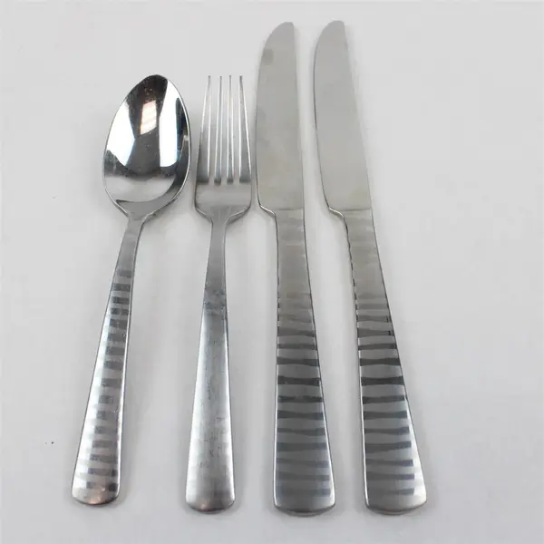 Lot of 4 Oneida Lynx Stainless Flatware 2 French Knives, Salad Fork, Soup Spoon