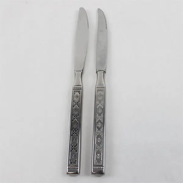 Lot of 2 Oneida Lisbon Stainless Hollow Handle Steak & Modern Flatware Knives