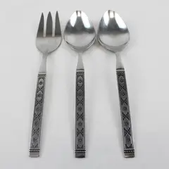 Lot of 3 Oneida Lisbon Stainless Flatware 2 Spoons & Cold Meat Fork