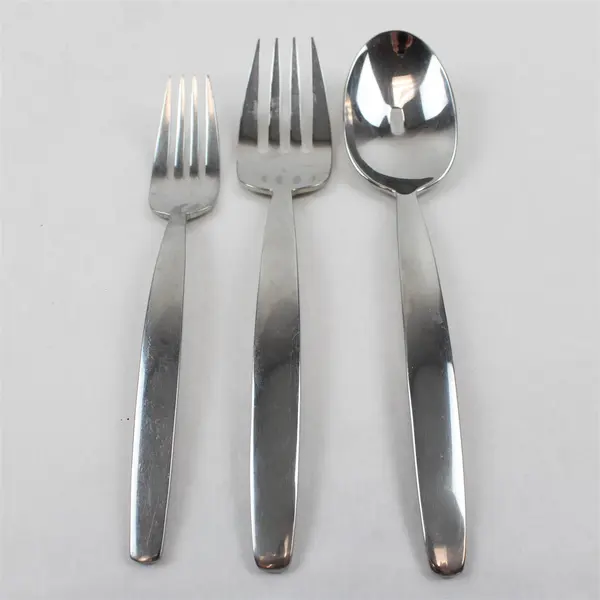 Lot of 3 Oneida Leda Stainless Flatware 2 Forks  & 1 Pierced Tablespoon