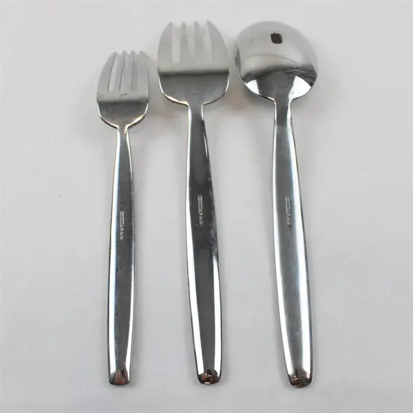 Lot of 3 Oneida Leda Stainless Flatware 2 Forks  & 1 Pierced Tablespoon