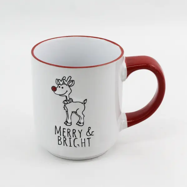 Spectrum Designz Merry & Bright Reindeer Ceramic Coffee Mug