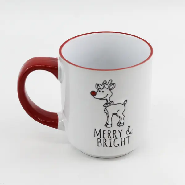 Spectrum Designz Merry & Bright Reindeer Ceramic Coffee Mug