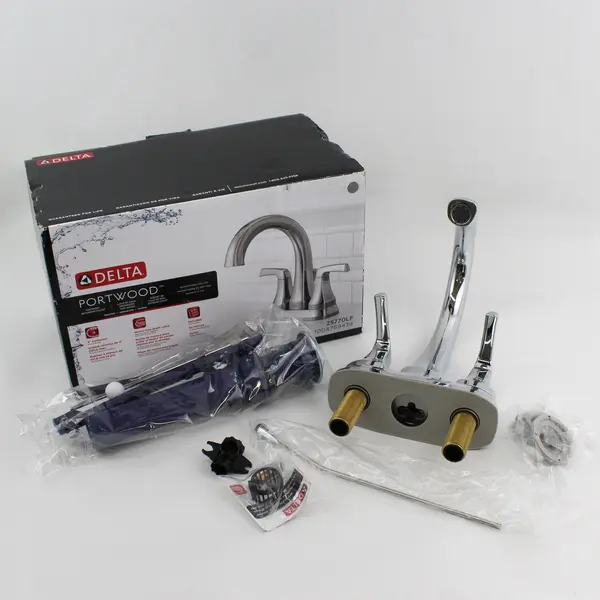 Delta Portwood 4 Centerset 2-Handle Bathroom Faucet Chrome Finish