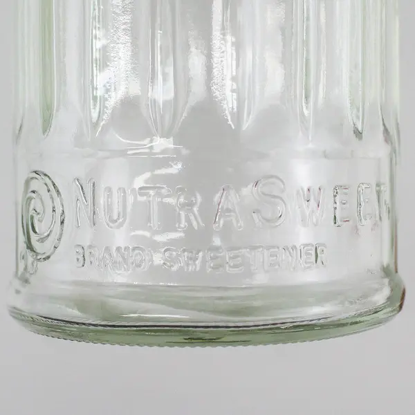 Vintage Nutrasweet Sweetener Glass Canister Shaker Red Lid