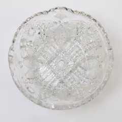 Smith Glass Daisy & Button Clear Pattern Small Round Cut Glass Bowl 5"