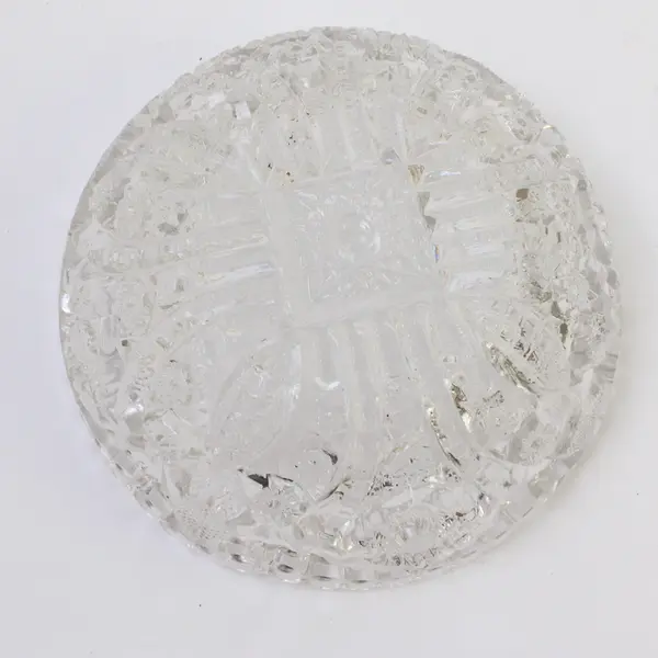 Smith Glass Daisy & Button Clear Pattern Small Round Cut Glass Bowl 5"