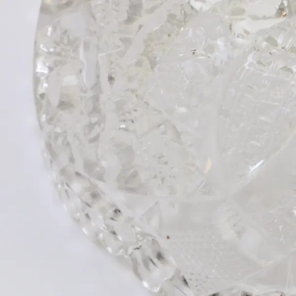 Smith Glass Daisy & Button Clear Pattern Small Round Cut Glass Bowl 5"