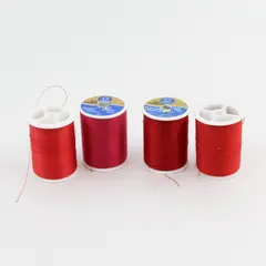 Lot of 4 Spools Coats & Clark Red Sewing Thread (3 Used, 1 New) 