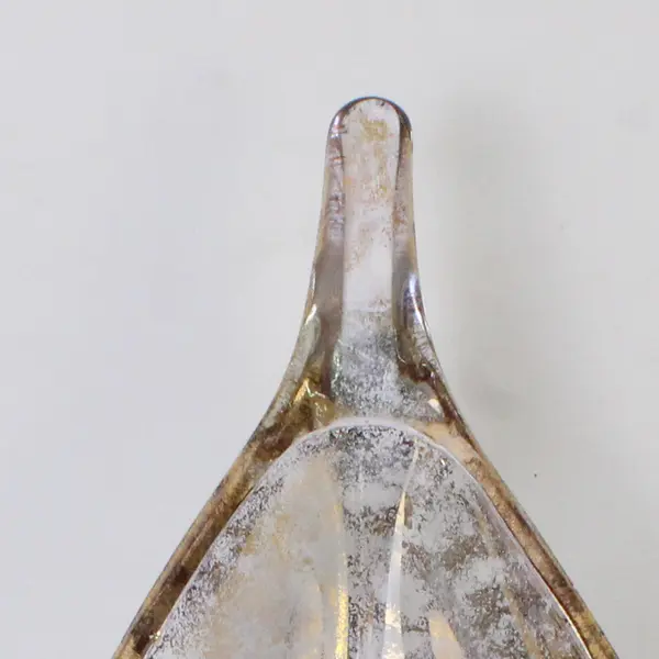 Unbranded/Unmarked Gold Iridescent Clear Glass Oval Spoon Rest 8.5" Long