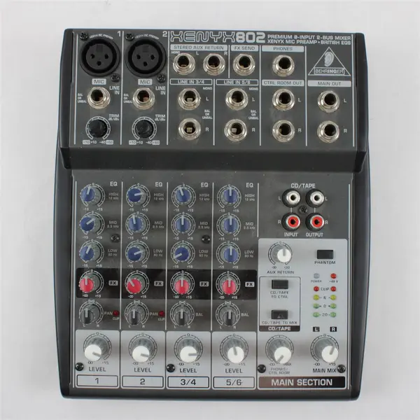 Behringer XENYX 802 8-Input 2-Bus Analog Mixer Device Only Untested