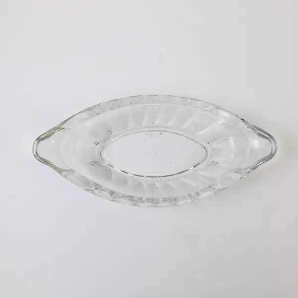 Corning Designs Clear Pressed Glass Oval Celery Relish Dish Bowl 9.25" Long