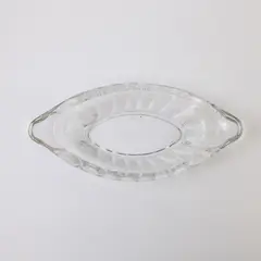 Corning Designs Clear Pressed Glass Oval Celery Relish Dish Bowl 9.25" Long