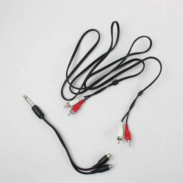 Lot of 2 6.35mm Stereo Female to Dual 6.35mm Mono Male Y Cables