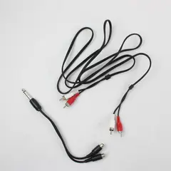 Lot of 2 6.35mm Stereo Female to Dual 6.35mm Mono Male Y Cables