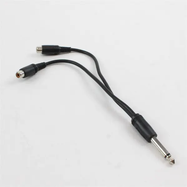Lot of 2 6.35mm Stereo Female to Dual 6.35mm Mono Male Y Cables